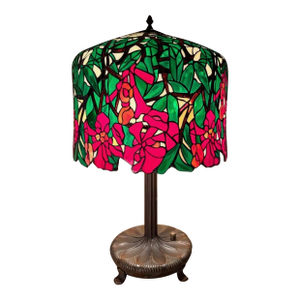 Unique Art Glass & Metal Company Tiffany Studios Style Morning Glory Leaded Glass Table Lamp, Circa 1915