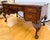 English Sligh Carved Mahogany Leather Top Desk For Sale - Image 3 of 12