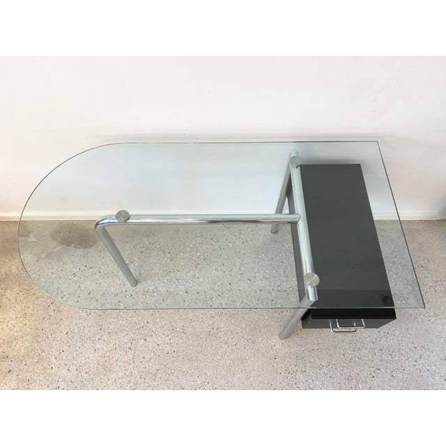Postmodern Glass and Chrome Desk by Mirto Zocca for Halifax, 1980s For Sale - Image 10 of 16