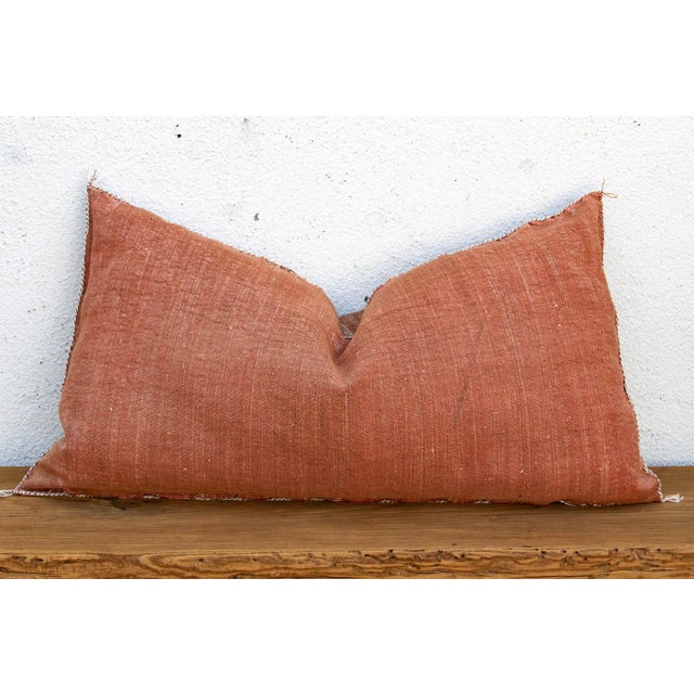 Copper Saffron Diamond Oversized Lumbar Moroccan Pillow For Sale - Image 8 of 9