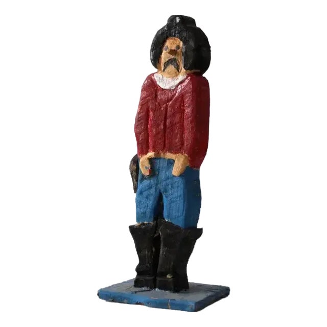 Vintage Western Folk Art Cowboy For Sale