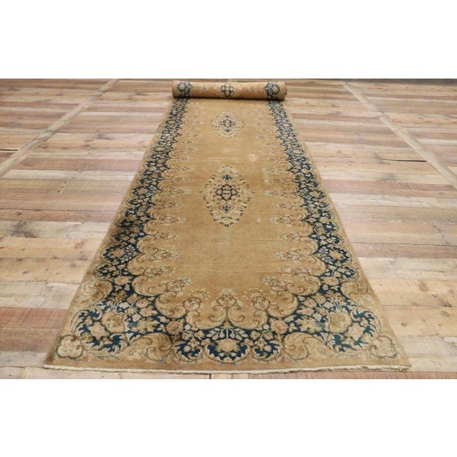 Textile Vintage Persian Kirman Runner - 03'03 X 17'06 For Sale - Image 7 of 10