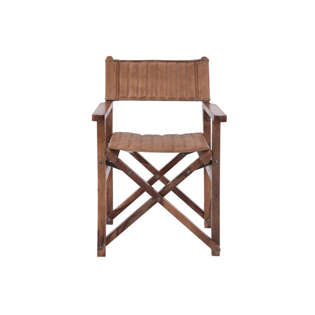 Contemporary Director's Chair in Leather For Sale - Image 3 of 8