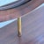 Mid-Century Italian Walnut Vanity Console with Brass Legs and Circular Mirror, 1950s For Sale - Image 6 of 17