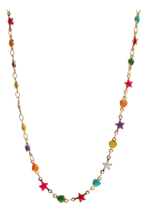 Rainbow Stars & Hearts Choker Necklace