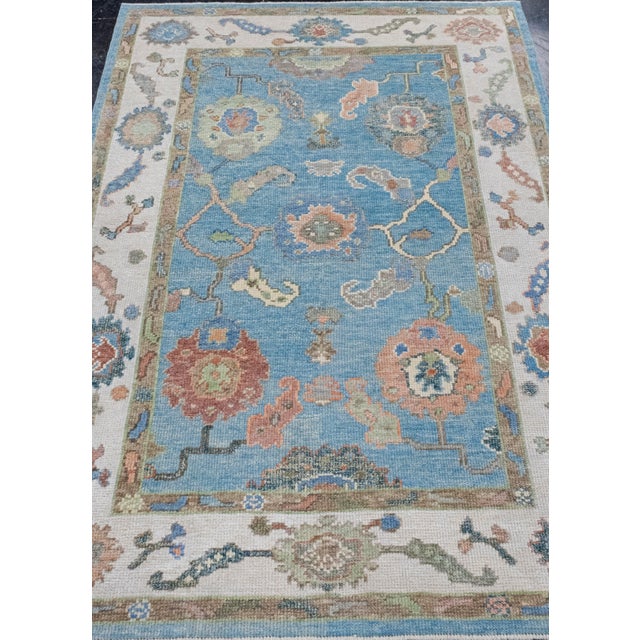 Turkish Oushak Rug 4'1" x 5'11" #16792 Explore a curated collection of hallway runners, wool rugs, and handmade...