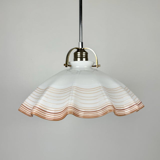 1970s Mid-Century Murano Glass Fazzoletto Pendant Lamp from De Majo, Italy, 1970s For Sale - Image 5 of 8
