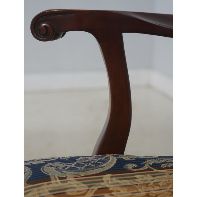 Wood Hickory Chair Mahogany Mt Vernon Chippendale Style Settee For Sale - Image 7 of 18
