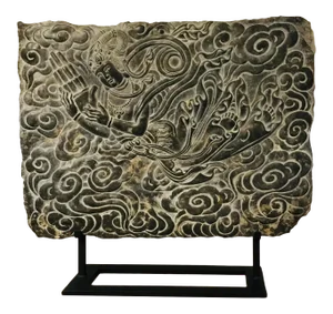 Mid 19th Century Tibetan Black Stone Schist Frieze