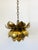1960s Vintage 1960s 3 Tiered Brass Lotus Flower Pendant Light by Feldman Hollywood Regency Chinoiserie Chic Style For Sale - Image 5 of 9