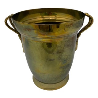 Vintage Brass Wine Cooler/Ice Bucket For Sale