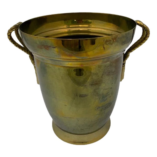Vintage Brass Wine Cooler/Ice Bucket For Sale