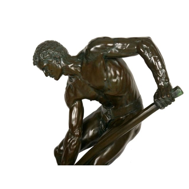 “a La Terre!” (1890) French Antique Bronze Sculpture by Alfred Boucher & Barbedienne For Sale - Image 6 of 12