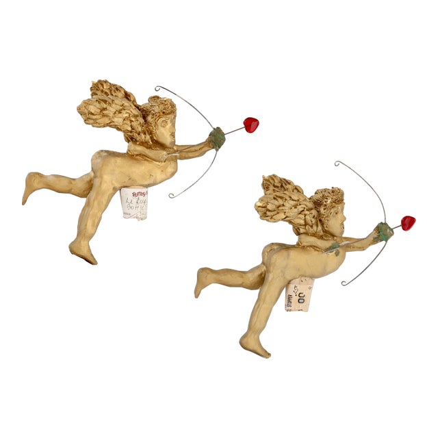 Florentine Cherub Bottle Stoppers, Pair For Sale