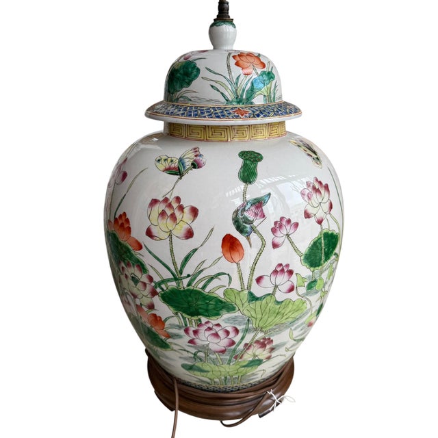 Pair of Antique Chinese Ginger Jar Table Lamps For Sale - Image 4 of 4