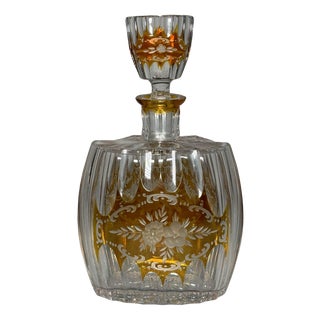 Art Deco Crystal Carafe from Josephinenhütte Glassworks, 1930s For Sale