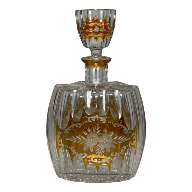 Art Deco Crystal Carafe from Josephinenhütte Glassworks, 1930s For Sale
