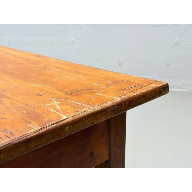 Farmhouse Wooden Table in Softwood, 1960s For Sale - Image 16 of 17