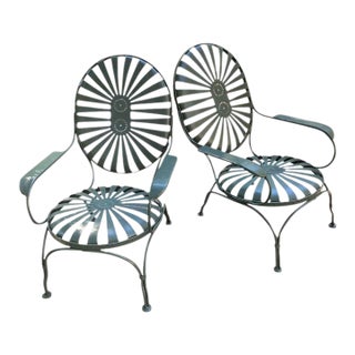 Mid 20th Century Francois Carre Oversized Coastal Lounge Chairs, Circa 1940 - A Pair, Attributed For Sale