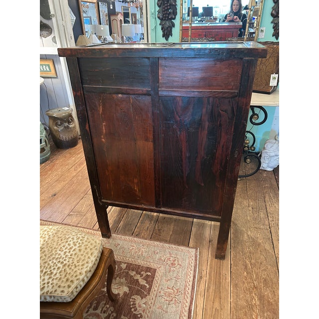 Red Antique Chinoiserie Lacquered Cabinet For Sale - Image 17 of 17