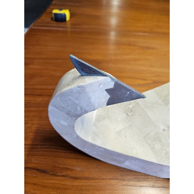 1980s Maitland Smith Modernist Tessellated Stone Swan For Sale - Image 9 of 9