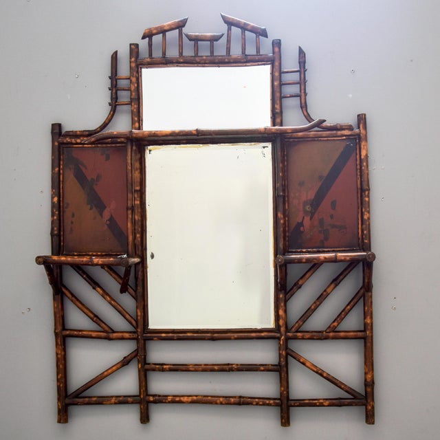 Late 19th Century English Aesthetic Bamboo Framed Mirror For Sale - Image 4 of 10