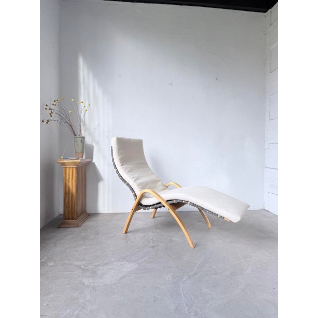 Beige Vintage Bentwood Deck Chair by Kim Samson for Ikea, 1980s For Sale - Image 8 of 18