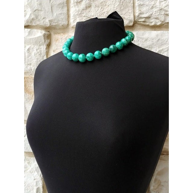 Early 21st Century Arizona Chrysocolla Beaded Necklace With Sterling Silver Chrysocolla Clasp, 18" For Sale - Image 5 of 10