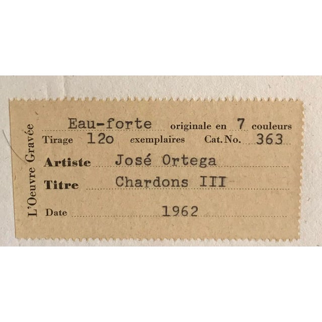 1962 Abstract Signed Aquatint Etching by Jose Ortega For Sale - Image 9 of 11