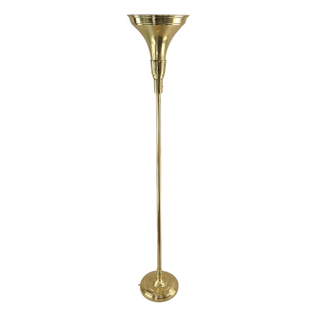 Brass Floor Lamp by Luminator Belge, 1930s For Sale