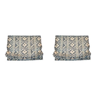 Set of 2 Roman Shades Cowtan & Tout Rapallo Sky Blue For Sale