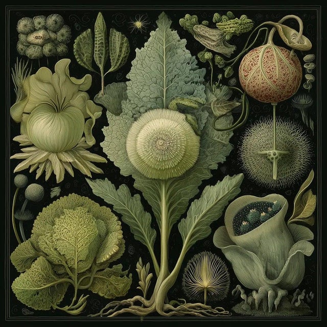 Set of 15 - 90' X 54' Evergreen Organic Modern Gallery Wall Installation Botanical Prints - Dark Green, Unframed For Sale - Image 6 of 17