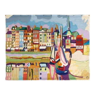 Signed Codina Appliqué Tapestry, Vintage Textile Wall Art For Sale