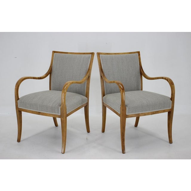 Brown Set of Vintage Danish Armchairs in Birch by Frits Henningsen, 1950s For Sale - Image 8 of 18