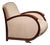 Art Deco Lounge Chair in Ivory Upholstery and Mahogany, France For Sale