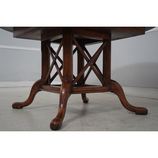 Brown Guy Chaddok Round Distressed Dining Room Table For Sale - Image 8 of 18