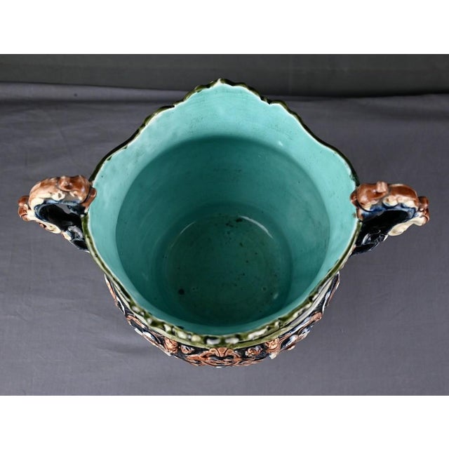 Antique Art Nouveau Majolica Planter, 1800s For Sale - Image 16 of 18