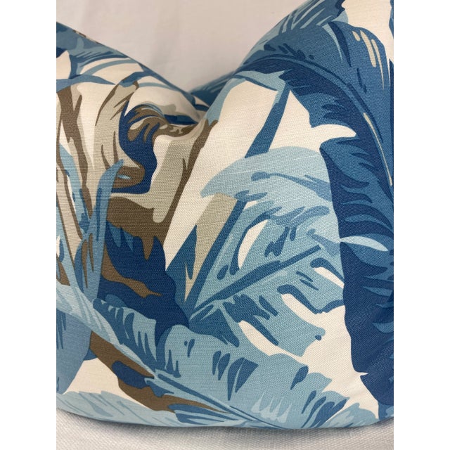 Custom pair of 22" pillows covered in Thibaut "Travelers Palm" in color spa blue. These pillows are self welted, have...