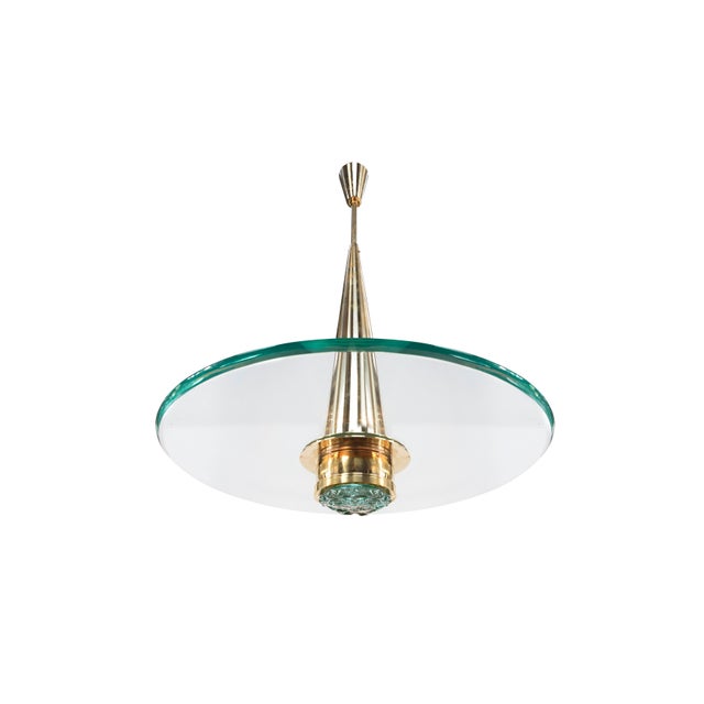 Mid-Century Modern Vintage Pendant Light by Max Ingrand for Fontana Arte, 1950s For Sale - Image 3 of 5