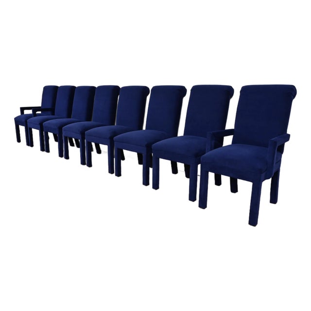 Paul Evans for Directional Modern Parsons Upholstered Dining Chairs, Set of Eight For Sale