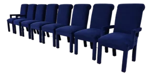 Paul Evans for Directional Modern Parsons Upholstered Dining Chairs, Set of Eight