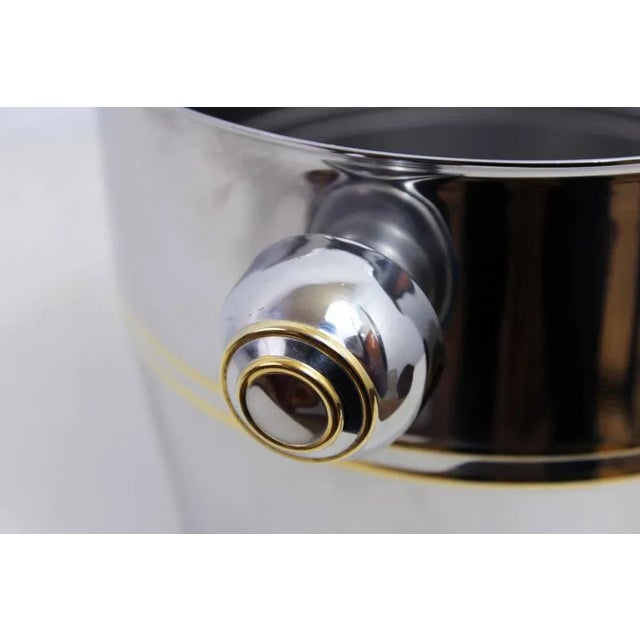 Ice Bucket in Stainless Steel and Leather from Mepra, 1980s For Sale - Image 10 of 11