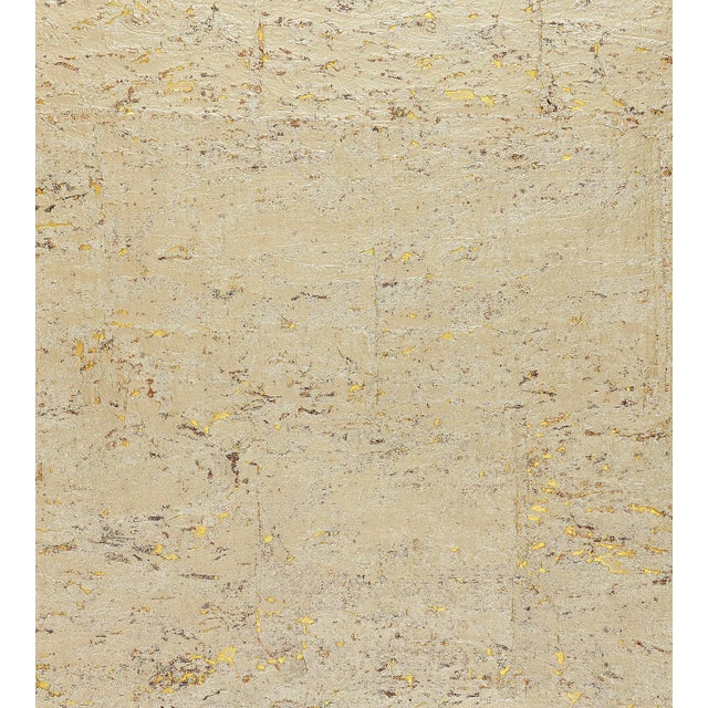 Contemporary The House of Scalamandré Metal Cork Wallcovering, White Gold For Sale - Image 3 of 3
