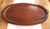 Antique Oval Hand Carved Wood Mahogany Tray With Brass Handles.
