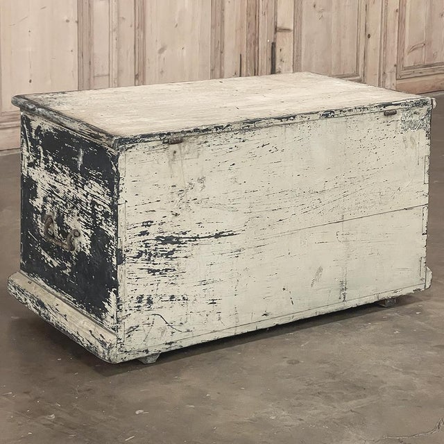 Early 19th Century Rustic Swedish Painted Trunk ~ Blanket Chest ~ Coffee Table For Sale - Image 18 of 18