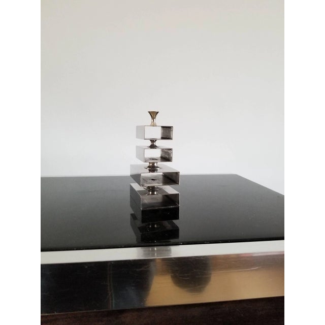 1970s Petite Chrome Pencil Rack by Philippe Barbier, Signed, France, 1970s For Sale - Image 5 of 8
