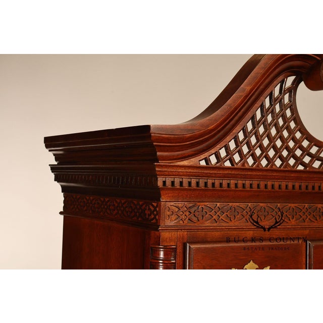 Wood American Drew Traditional Chippendale Style Mahogany Highboy Chest on Chest Tall Dresser For Sale - Image 7 of 18