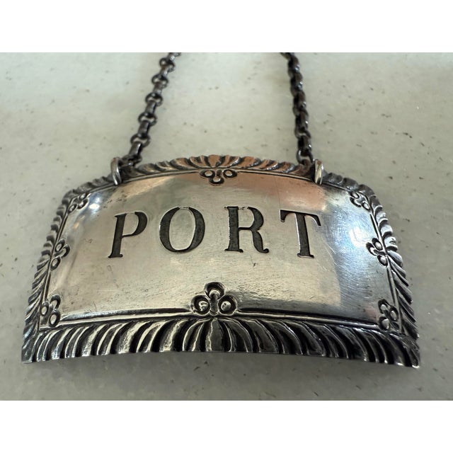 The Stieff Co. Mid 20th Century Sterling Silver "Port" Decanter Label/Tag by Stieff Company for Colonial Williamsburg For Sale - Image 4 of 11