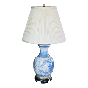 Mid 20th Century Frederick Cooper Blue White Chinese Porcelain Mantel Vase Urn Ginger Jar Lamp