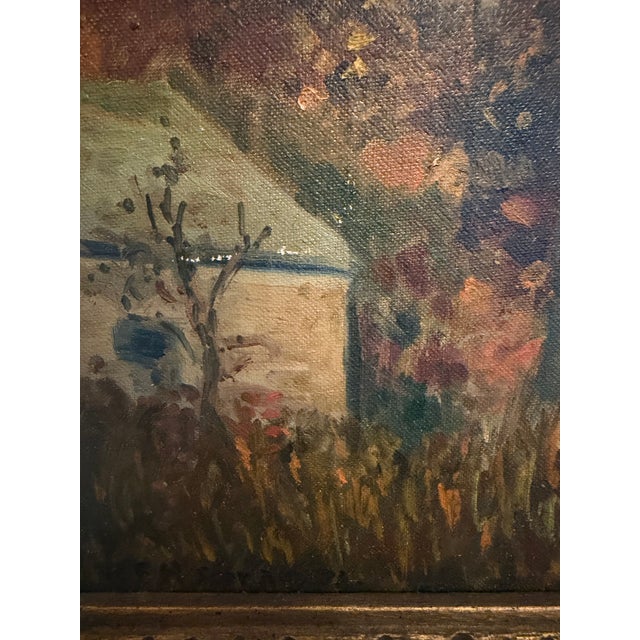 Wood 1952 Original Oil Painting Pocono Mountains Landscape: The Eric Danisch Estate Barn, Scotrun Pa For Sale - Image 7 of 16